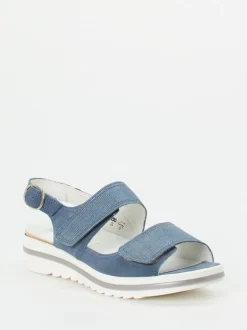 Waldläufer – Komfortsandale aus Nubukleder jeansblau