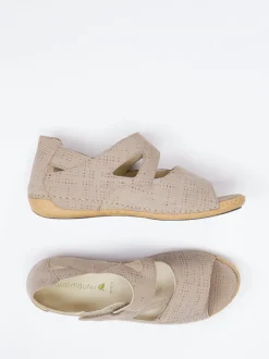 Waldläufer – Komfortsandale aus Veloursleder Taupe