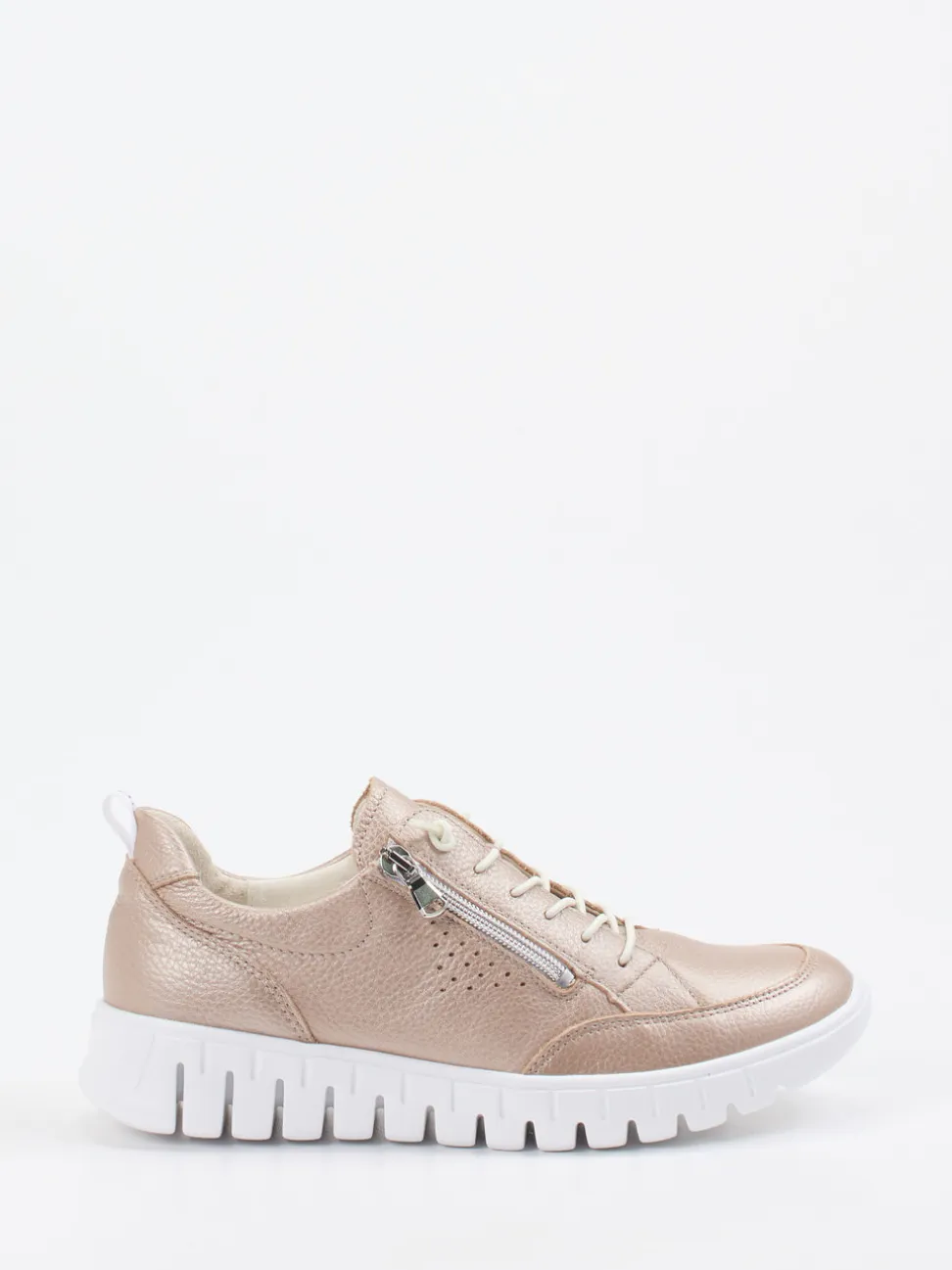 Waldläufer – Komfort-Sneaker aus Metallicleder Roségold