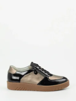 Waldläufer – Komfort-Sneaker aus Metallicleder bronzebraun