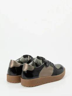 Waldläufer – Komfort-Sneaker aus Metallicleder bronzebraun