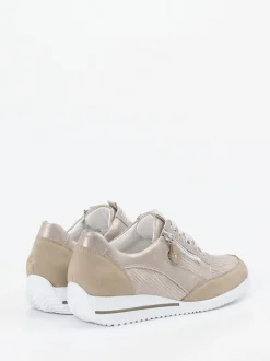 Waldläufer – Komfort-Sneaker aus geprägtem Leder beige