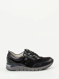 Waldläufer – Komfort-Sneaker aus Veloursleder Schwarz