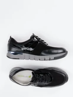 Waldläufer – Komfort-Sneaker aus Veloursleder Schwarz