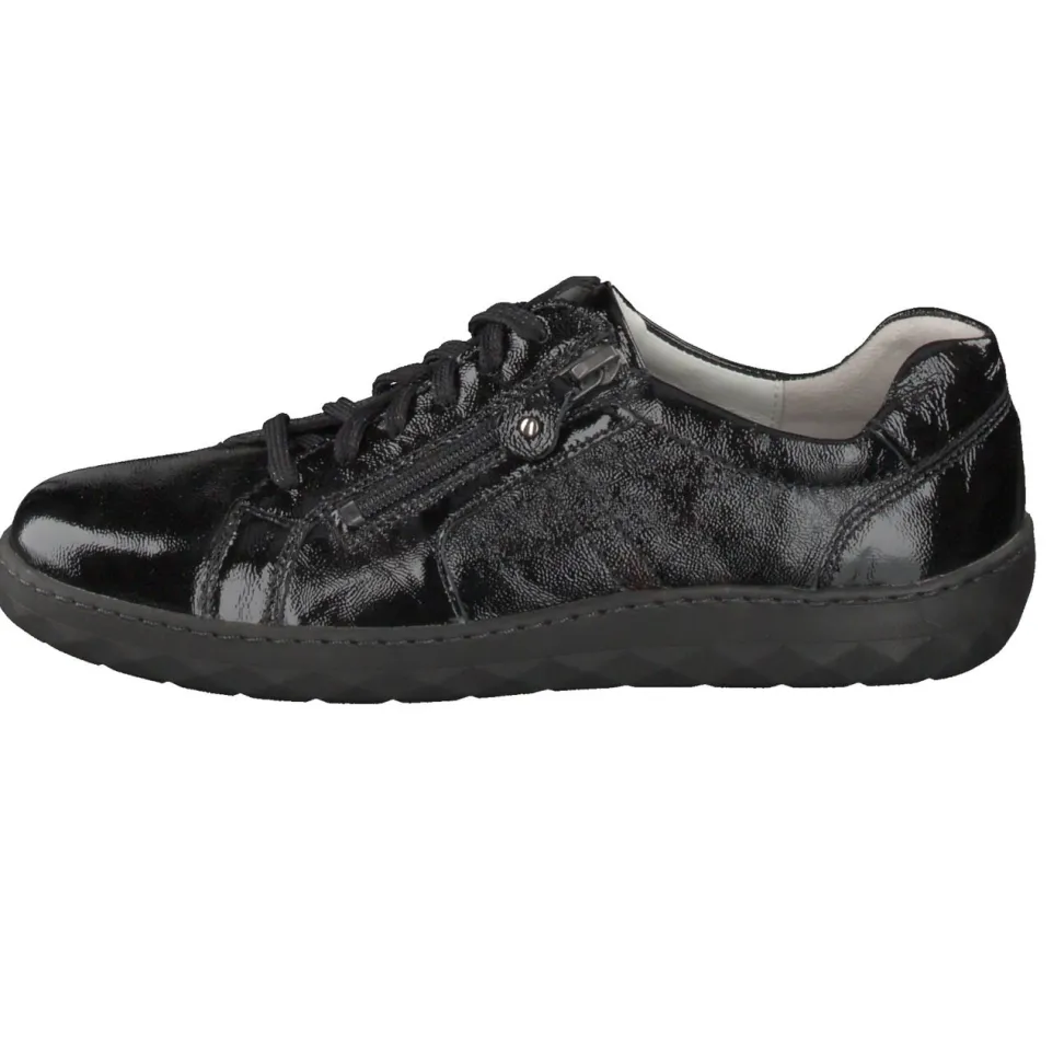 Waldläufer – Komfort-Sneaker aus Lackleder schwarz