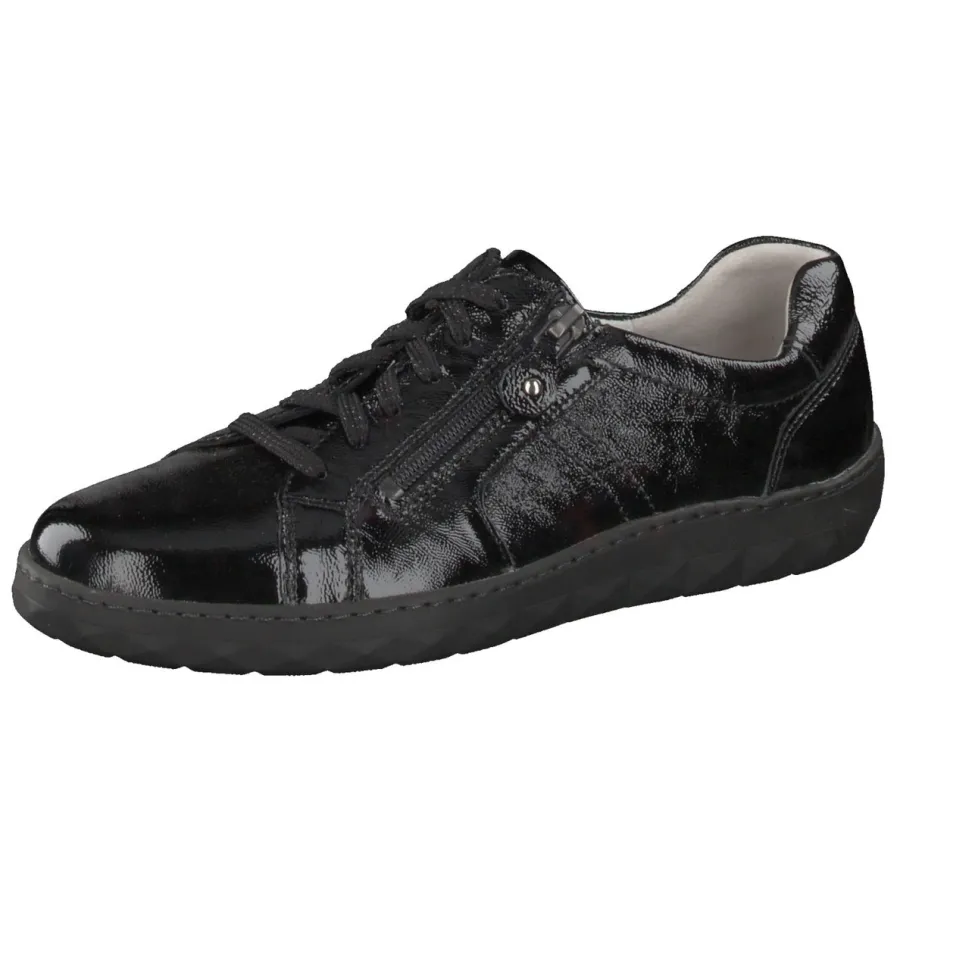 Waldläufer – Komfort-Sneaker aus Lackleder schwarz
