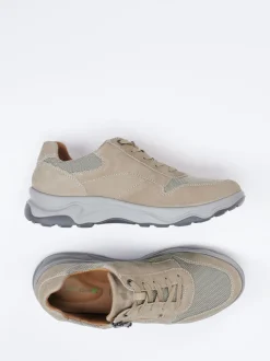Waldläufer – Komfort-Sneaker aus Kalbleder und Mesh beige