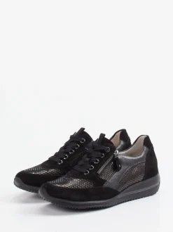 Waldläufer – Komfort-Sneaker aus Veloursleder schwarz