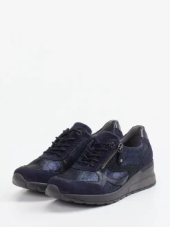 Waldläufer – Komfort-Sneaker aus Veloursleder blau