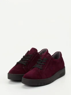 Waldläufer – Komfort-Sneaker aus Veloursleder Bordeaux
