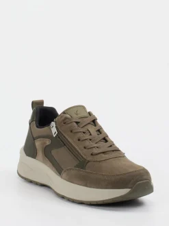 Waldläufer – Komfort-Sneaker aus Nubukleder olivbraun
