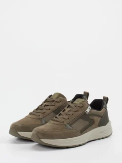 Waldläufer – Komfort-Sneaker aus Nubukleder olivbraun