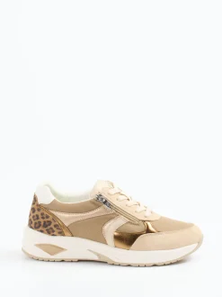 Waldläufer – Komfort-Sneaker aus Velours und Mesh beige