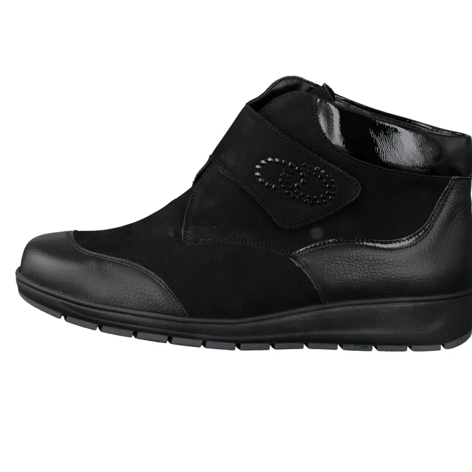 Waldläufer – Komfort-Stiefelette aus Nubukleder schwarz