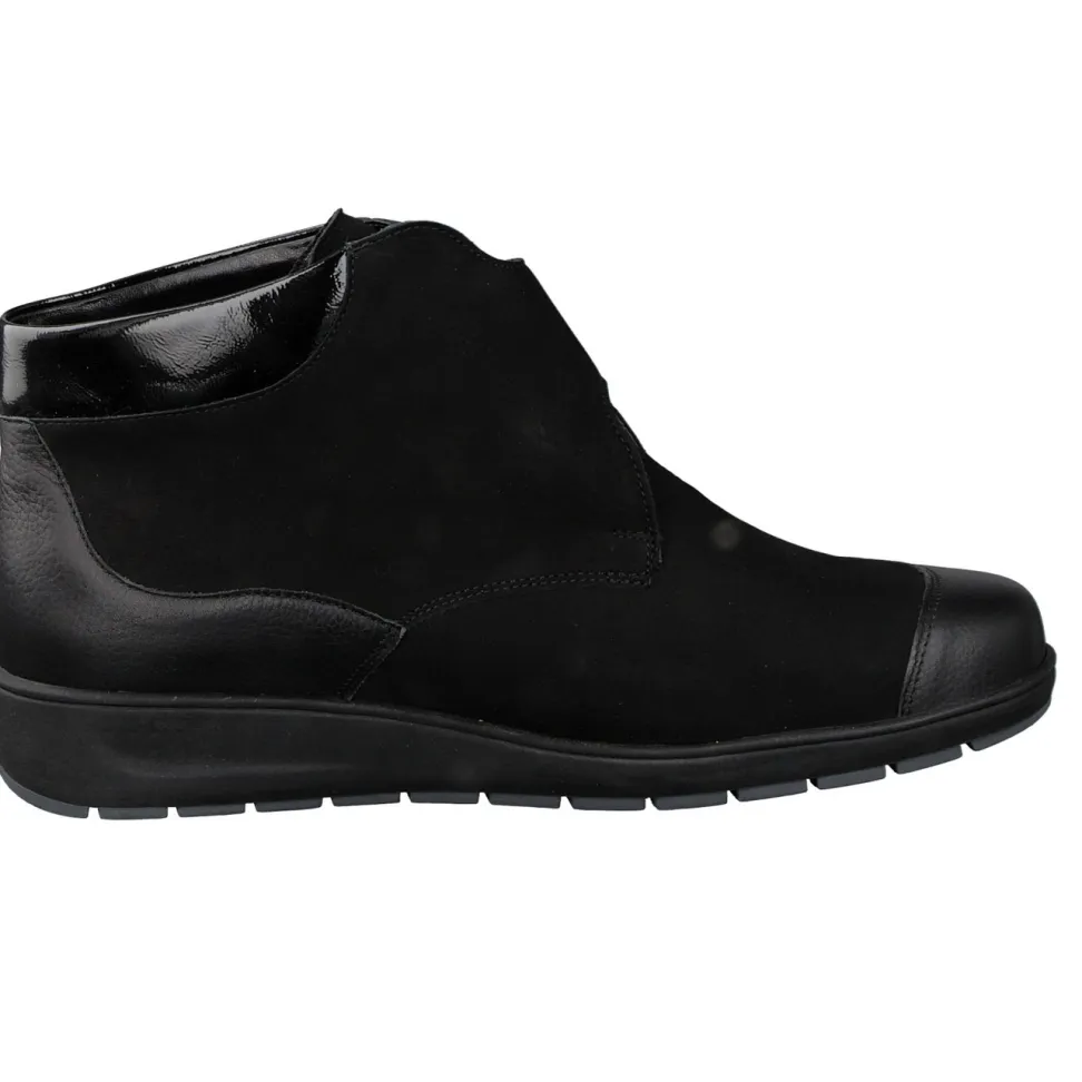 Waldläufer – Komfort-Stiefelette aus Nubukleder schwarz
