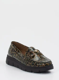 Waldläufer – Loafer aus geprägtem Leder in Leoprint