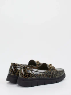 Waldläufer – Loafer aus geprägtem Leder in Leoprint
