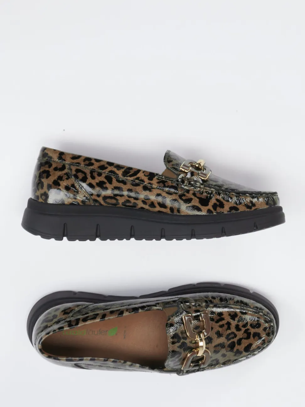 Waldläufer – Loafer aus geprägtem Leder in Leoprint