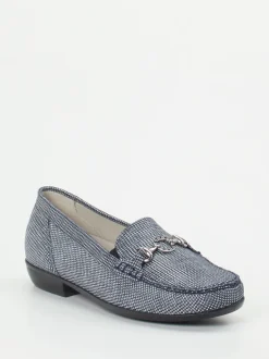 Waldläufer – Loafer aus geprägtem Leder jeansblau