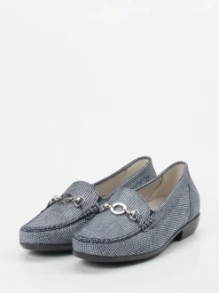 Waldläufer – Loafer aus geprägtem Leder jeansblau