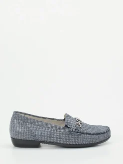 Waldläufer – Loafer aus geprägtem Leder jeansblau