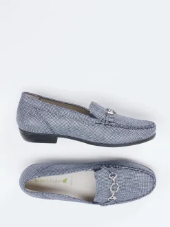 Waldläufer – Loafer aus geprägtem Leder jeansblau
