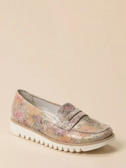 Waldläufer – Loafer aus geprägtem Leder multicolor