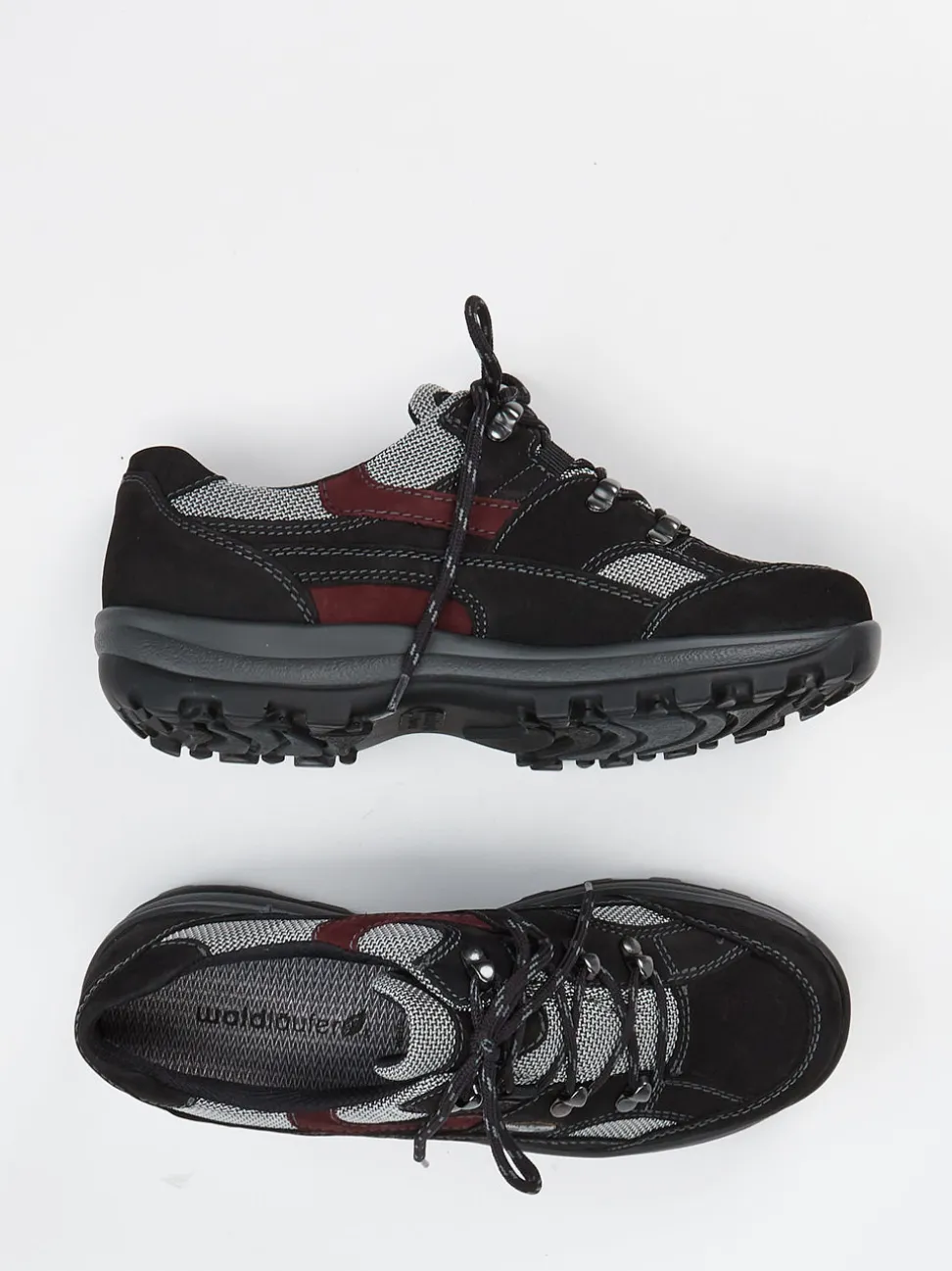 Waldläufer – Outdoor-Schnürschuh aus Nubukleder schwarz