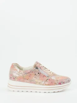 Waldläufer – Plateau-Sneaker aus geprägtem Leder metallic