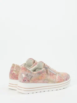 Waldläufer – Plateau-Sneaker aus geprägtem Leder metallic