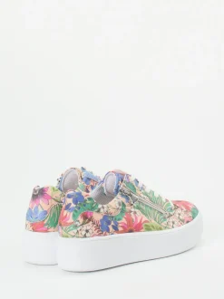 Waldläufer – Plateau-Sneaker aus geprägtem Leder multi