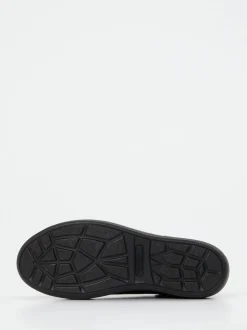 Waldläufer – Plateau-Sneaker aus Metallicleder Nachtblau