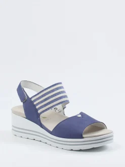 Waldläufer – Sandaletten aus Nubukleder jeansblau