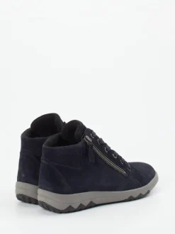 Waldläufer – Schnürboots aus Veloursleder dunkelblau
