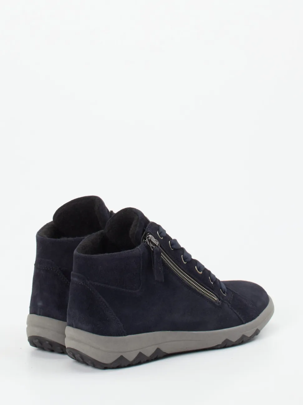 Waldläufer – Schnürboots aus Veloursleder dunkelblau