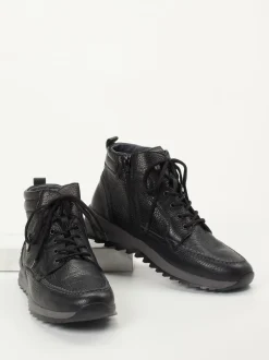Waldläufer – Schnürboots aus Hirschleder Schwarz