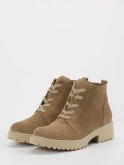 Waldläufer – Schnürboots aus Veloursleder beige