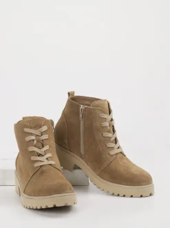 Waldläufer – Schnürboots aus Veloursleder beige