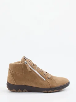 Waldläufer – Schnürboots aus Veloursleder camelbraun