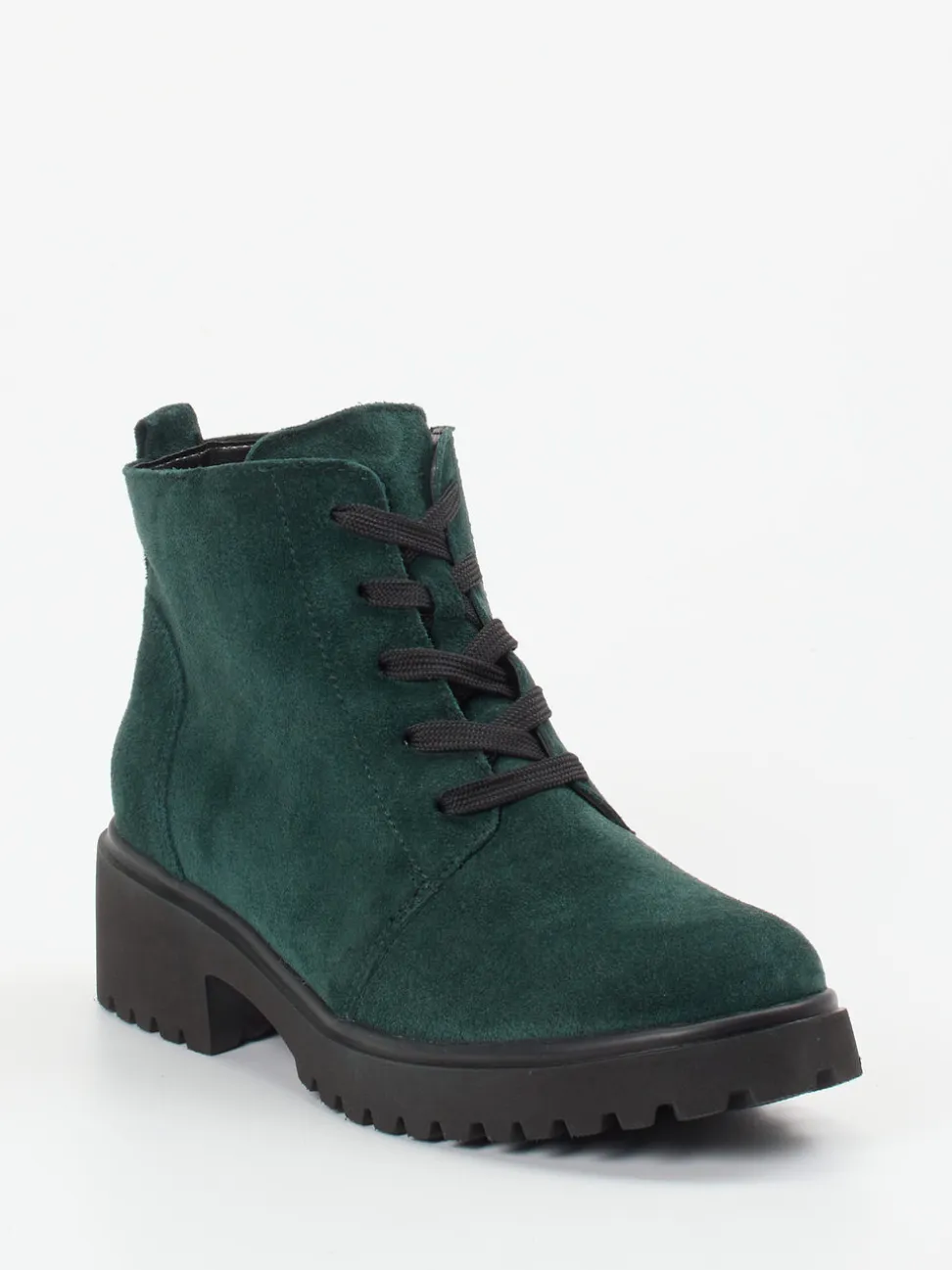 Waldläufer – Schnürboots aus Veloursleder tannengrün