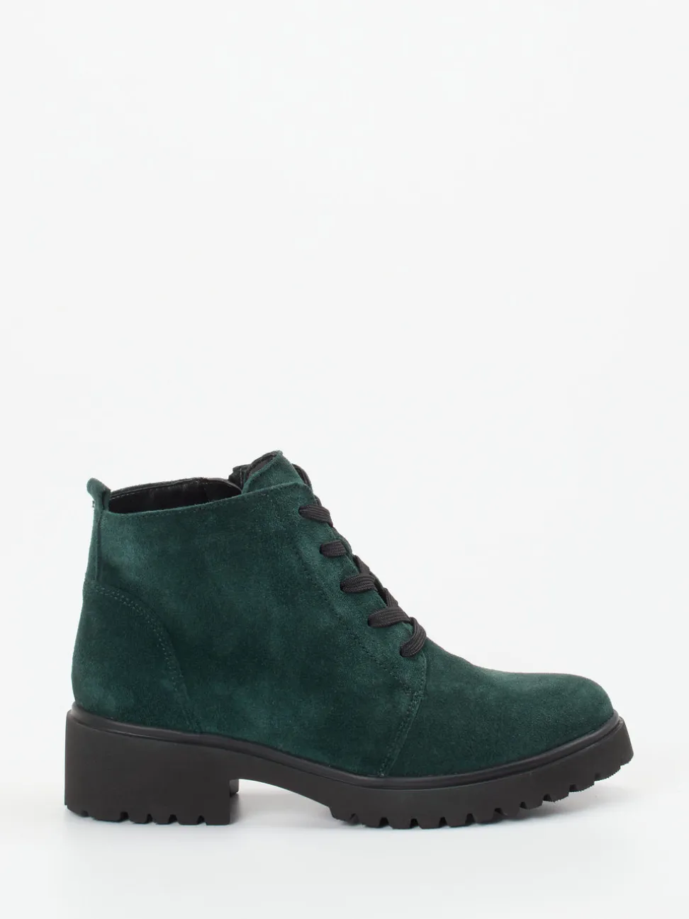 Waldläufer – Schnürboots aus Veloursleder tannengrün