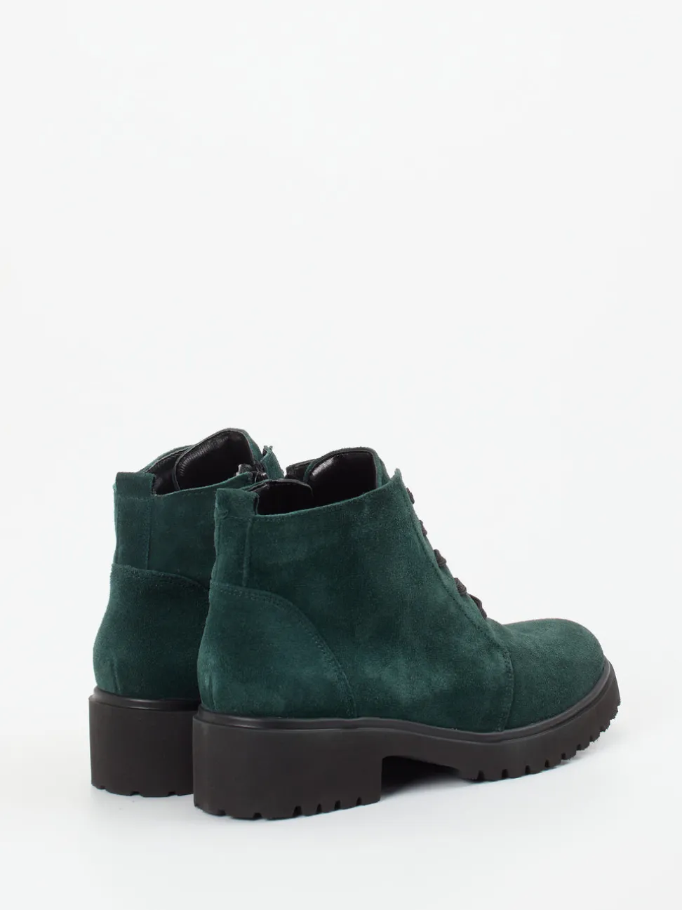 Waldläufer – Schnürboots aus Veloursleder tannengrün