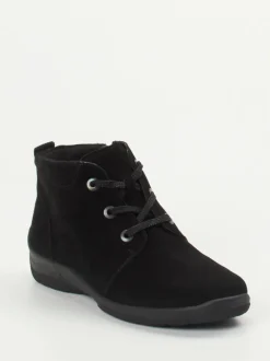 Waldläufer – Schnürboots aus Veloursleder schwarz