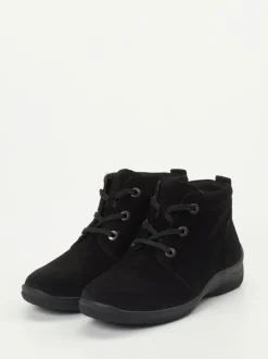 Waldläufer – Schnürboots aus Veloursleder schwarz