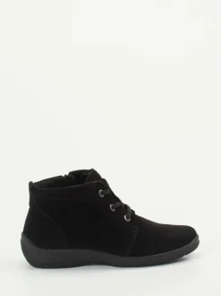 Waldläufer – Schnürboots aus Veloursleder schwarz