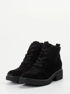 Waldläufer – Schnürboots aus Veloursleder Schwarz