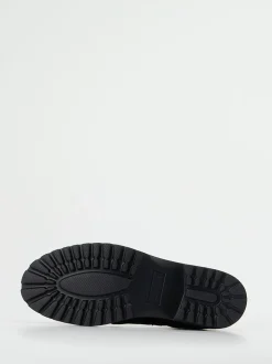 Waldläufer – Schnürboots aus Veloursleder Schwarz