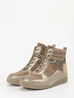 Waldläufer – Schnürboots aus Veloursleder taupe