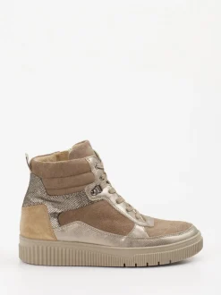 Waldläufer – Schnürboots aus Veloursleder taupe