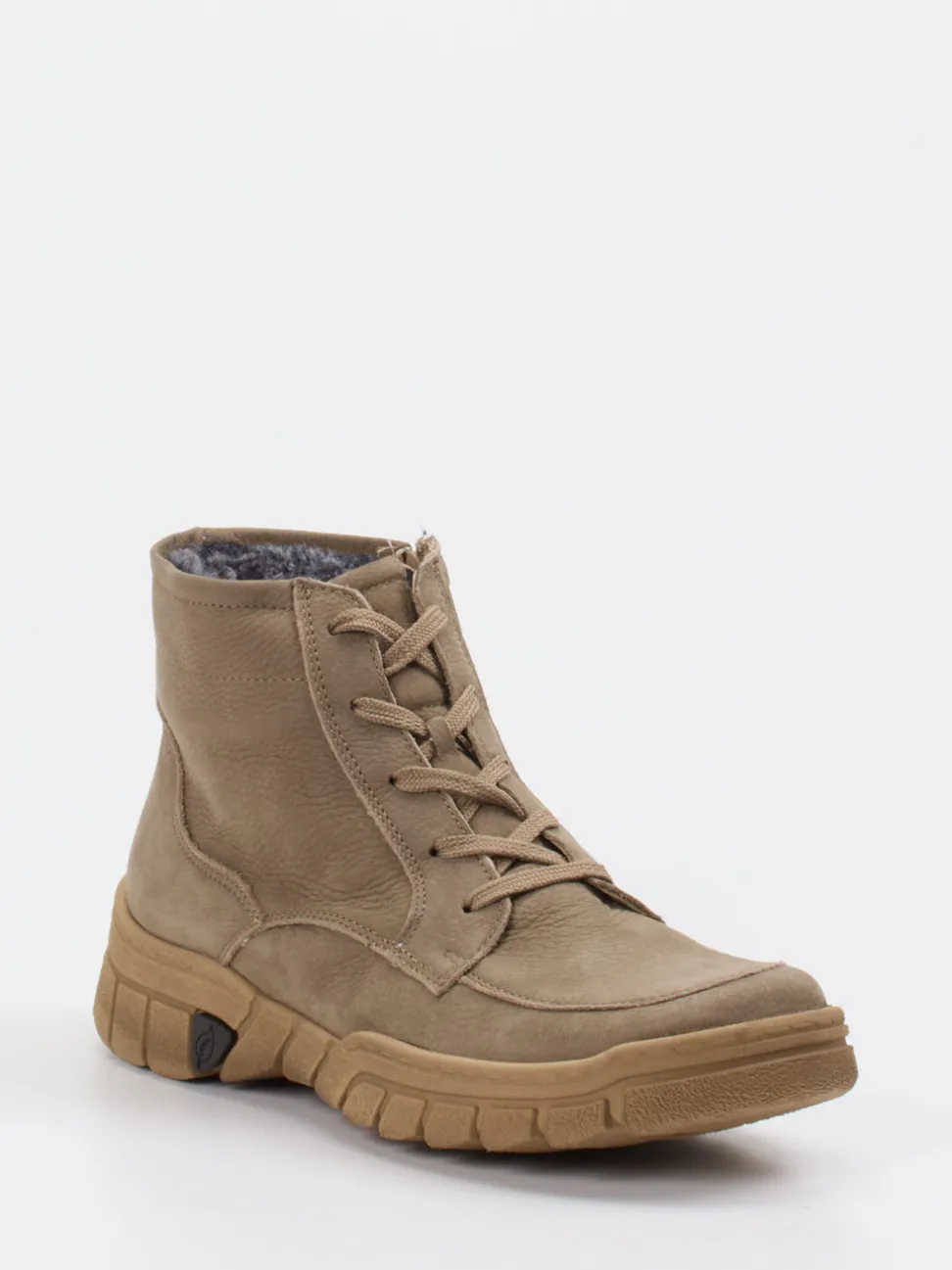 Waldläufer – Schnürboots aus Nubukleder Sandbeige